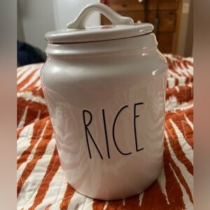 Rae Dunn rice ceramic container